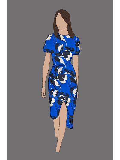 208143 - Uniform Dress Ladies Floral Wrap (Phineas Rooftop)