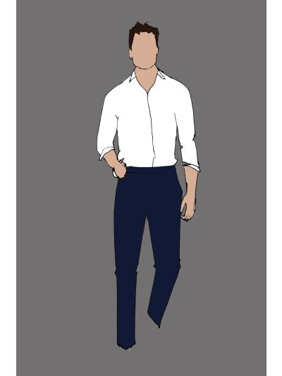 182154 - Uniform Shirt Male White Solid (Indoor F&B & Star Service & Banquet)